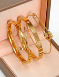 3 set braccialetti placato in oro vero